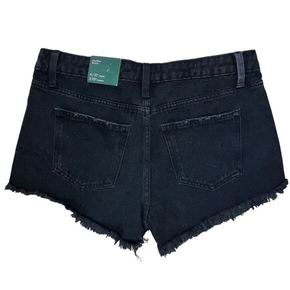New Wild Fable Black Distressed Denim Shorts Size 4 - Picture 2 of 4